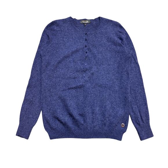 Loro Piana Baby Cashmere 1/4 Button Sweater Women's 44 / Medium Preppy Old Money - Picture 1 of 10